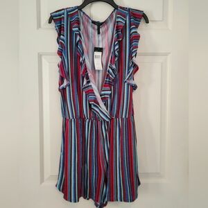 NWT BCBGMaxAzria Multicolor Striped Romper